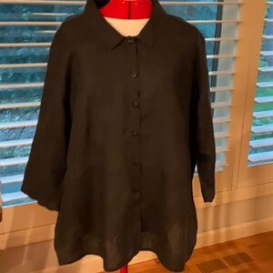 Flax Black Button Down Shirt